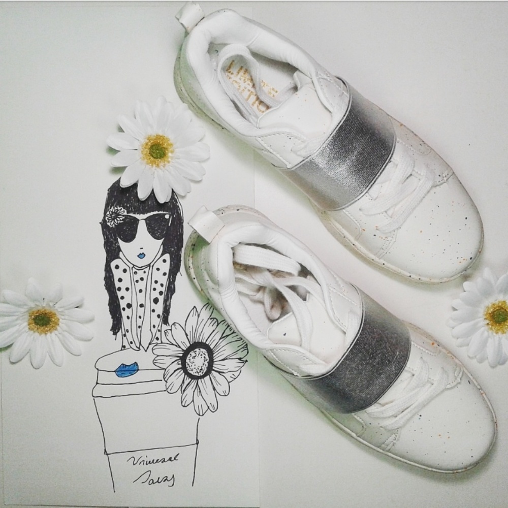Silver Band Splash Color Sneaker Size 5 - Picture 4 of 8